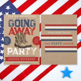 Rustikale Militärstiefel gehen weg vom Party Einladung