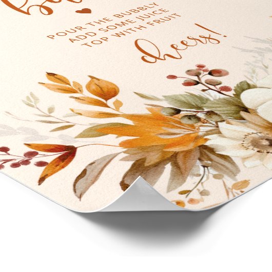 Rustikale Mimosa-Bar Poster (Ecke)