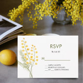 Rustikale Mimosa Blume Gelbe Hochzeitskarte RSVP Karte