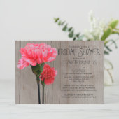 Rustikale Mini-Carnation-Bridal-Dusche Einladungen (Stehend Vorderseite)