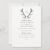Rustikale Minimal-Antler & Einladung zur Hochzeit (Vorderseite)