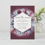 Rustikale Minimal-Burgundy-Hochzeit Save The Date (Stehend Vorderseite)
