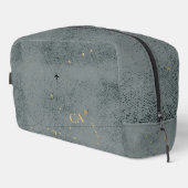 Rustikale Minimal-Monogram Black Gold Reise Waschbeutel (Rechte Ecke)