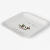 Rustikale Minimal Olive Branch Foliage dank Hochze Pappteller (Gewinkelt)