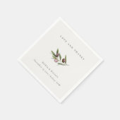 Rustikale Minimal Olive Branch Foliage dank Hochze Serviette (Ecke)
