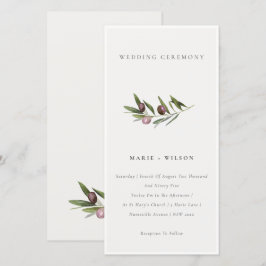 Rustikale Minimal Olive Branch Foliage Einladung