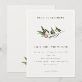 Rustikale Minimal Olive Branch Foliage Einladung