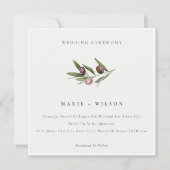 Rustikale Minimal Olive Branch Foliage Einladung (Vorderseite)