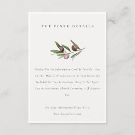 Rustikale Minimal Olive Branch Foliage Hochzeit De Begleitkarte