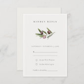 Rustikale Minimal Olive Branch Foliage Hochzeit RS Begleitkarte (Vorne/Hinten)
