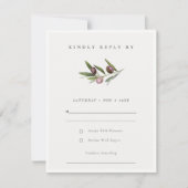 Rustikale Minimal Olive Branch Foliage Hochzeit RS RSVP Karte (Vorderseite)