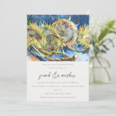 Rustikale Minimal Script Gelbe Sonnenblume Verlobu Einladung (Stehend Vorderseite)