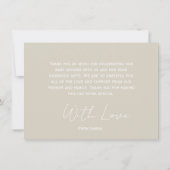 Rustikale Minimalbedankung Wolkendusche Dankeskarte (Rückseite)