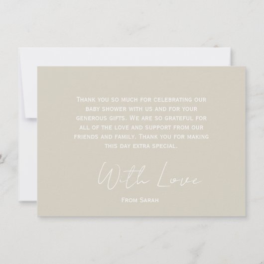 Rustikale Minimalbedankung Wolkendusche Dankeskarte (Rückseite)