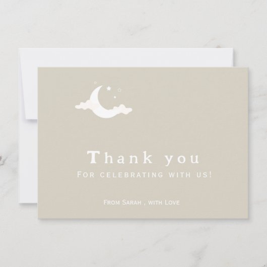 Rustikale Minimalbedankung Wolkendusche Dankeskarte (Vorderseite)