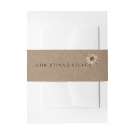 Rustikale Minimalblütenhochzeit Einladungsbanderole