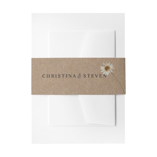 Rustikale Minimalblütenhochzeit Einladungsbanderole (Vorderseite Beispiel)