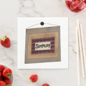 Rustikale Minimalist Simplify Wortkunst-Schilder Serviette (Beispiel)