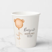 Rustikale Minimalistisch Beary Niedlich Baby Dusch Pappbecher (Vorderseite)