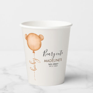 Rustikale Minimalistisch Beary Niedlich Baby Dusch Pappbecher