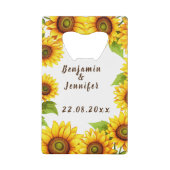 Rustikale, minimalistisch-moderne Sonnenblumenhoch Geldbeutel Flaschenöffner (Vorderseite)