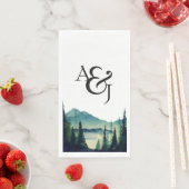 Rustikale Minimalistische Aquarellkiefern Personal Serviette (Beispiel)