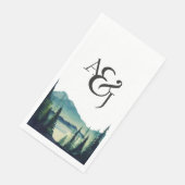 Rustikale Minimalistische Aquarellkiefern Personal Serviette (Ecke)