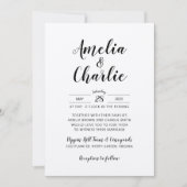 Rustikale Minimalistische Einladung zur Hochzeit (Vorderseite)