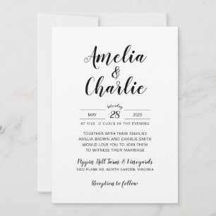 Rustikale Minimalistische Einladung zur Hochzeit