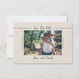 Rustikale Minimalistische Foto-Save-the-Date-Postk Save The Date