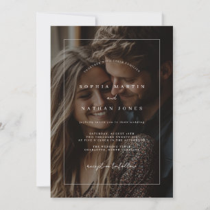 Rustikale minimalistische Fotorahmen-Hochzeitseinl Einladung