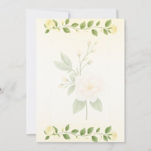 Rustikale Minimalistische Hochzeit Einladung (Rückseite)