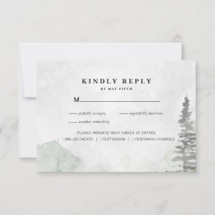 Rustikale Minimalistische Hochzeits-RSVP   Wasserf Ankündigung