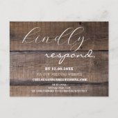 Rustikale Minimalistische Kalligrafie Online-Antwo Postkarte (Vorderseite)