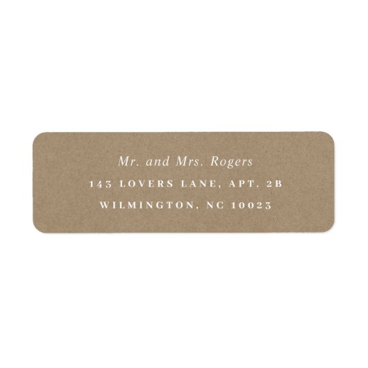 Rustikale, Minimalistische Rücksendeadresse (Vorne)