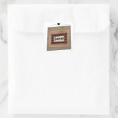 Rustikale Minimalistische Simplify-Wort-Kunst Quadratischer Aufkleber (Tasche)