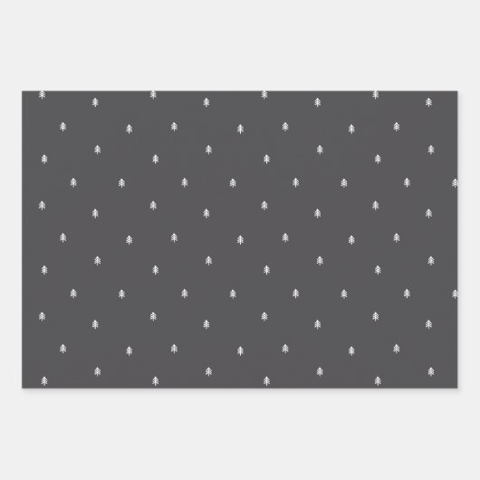 Rustikale Minimalistische skandinavische Pinienbäu Geschenkpapier Set (Vorderseite)