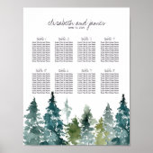 Rustikale Minimalistische Wasserfarbe Hochzeitstis Poster (Vorne)