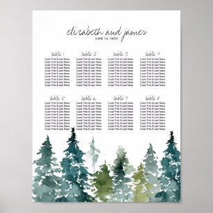 Rustikale minimalistische Wasserfarben-Hochzeitsti Poster