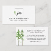 Rustikale Minimalistische Wasserfarben Visitenkarte (Vorne/Hinten)