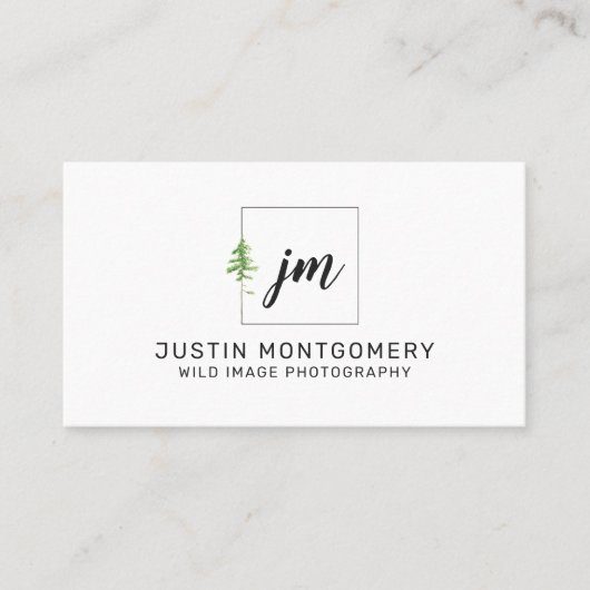 Rustikale Minimalistische Wasserfarben Visitenkarte (Vorderseite)