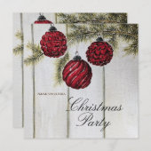 Rustikale Minimalistische Weihnachtsfeier Einladung (Vorne/Hinten)