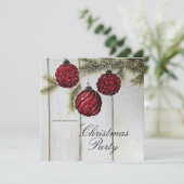 Rustikale Minimalistische Weihnachtsfeier Einladung (Stehend Vorderseite)