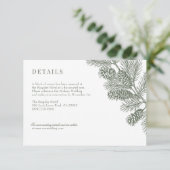 Rustikale Minimalistische Winter-Hochzeitskarte Begleitkarte (Stehend Vorderseite)