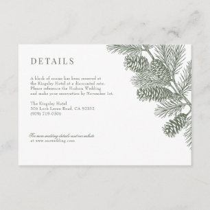 Rustikale Minimalistische Winter-Hochzeitskarte Begleitkarte
