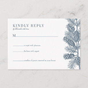 Rustikale Minimalistische Winter-Hochzeitskarten Begleitkarte