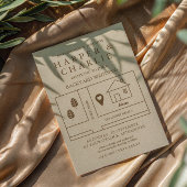 Rustikale Minimalkarte Backyard Wedding Einladung