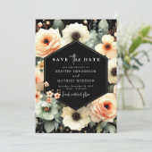 Rustikale Minimalpfirsichhochzeit Save The Date (Stehend Vorderseite)