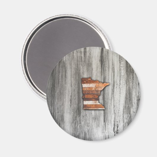 Rustikale Minnesota-Form Magnet (Vorderseite/Rückseite)