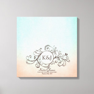 Rustikale Minte und Peach Bohemisch Guest Book Lei Leinwanddruck